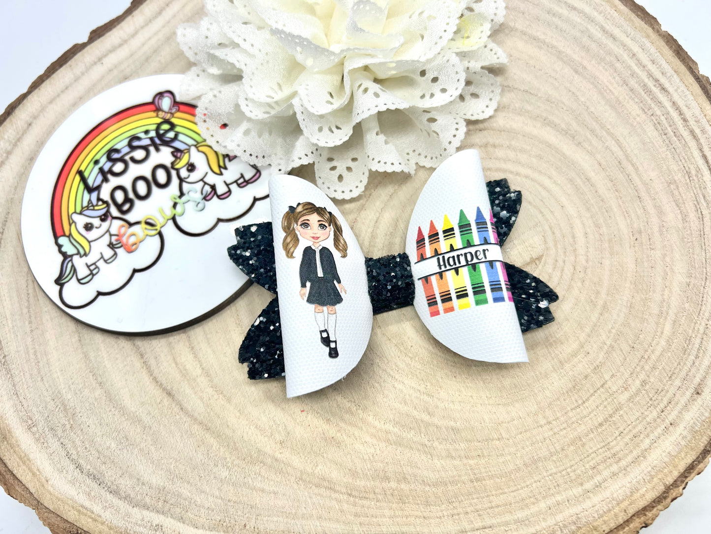 Personalised School girl hair bow - all uniform colours available