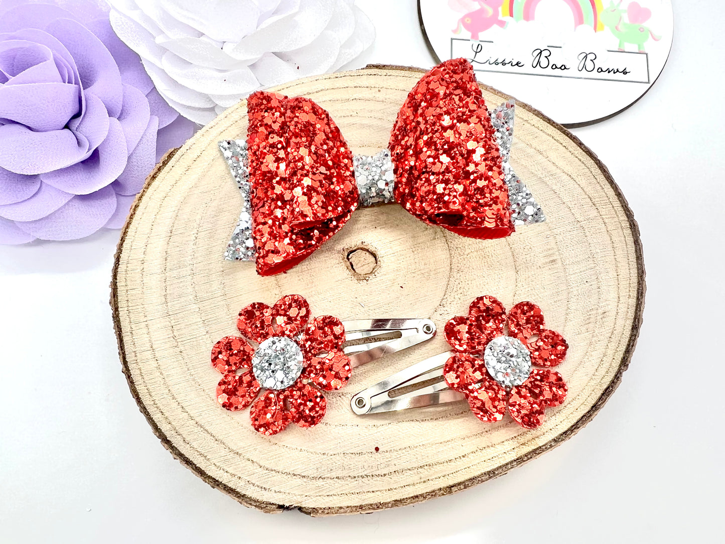 School hair bow set - all colours available