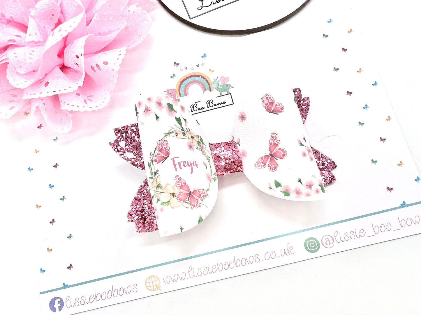 Personalised butterfly bow 3.5”