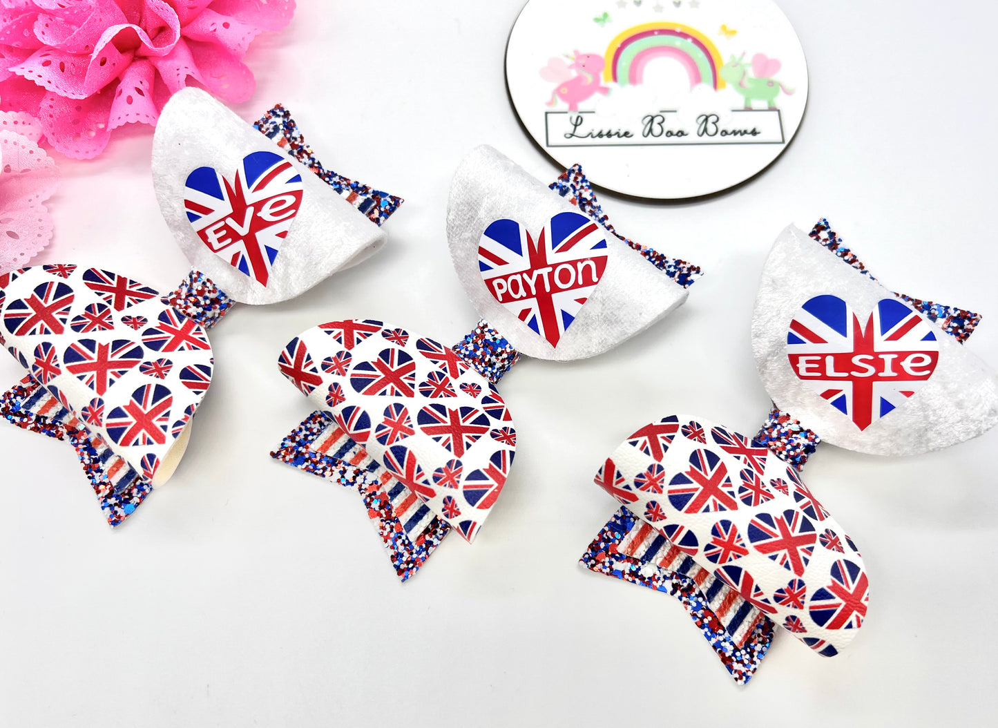 4” Personalised Union Jack hair bow
