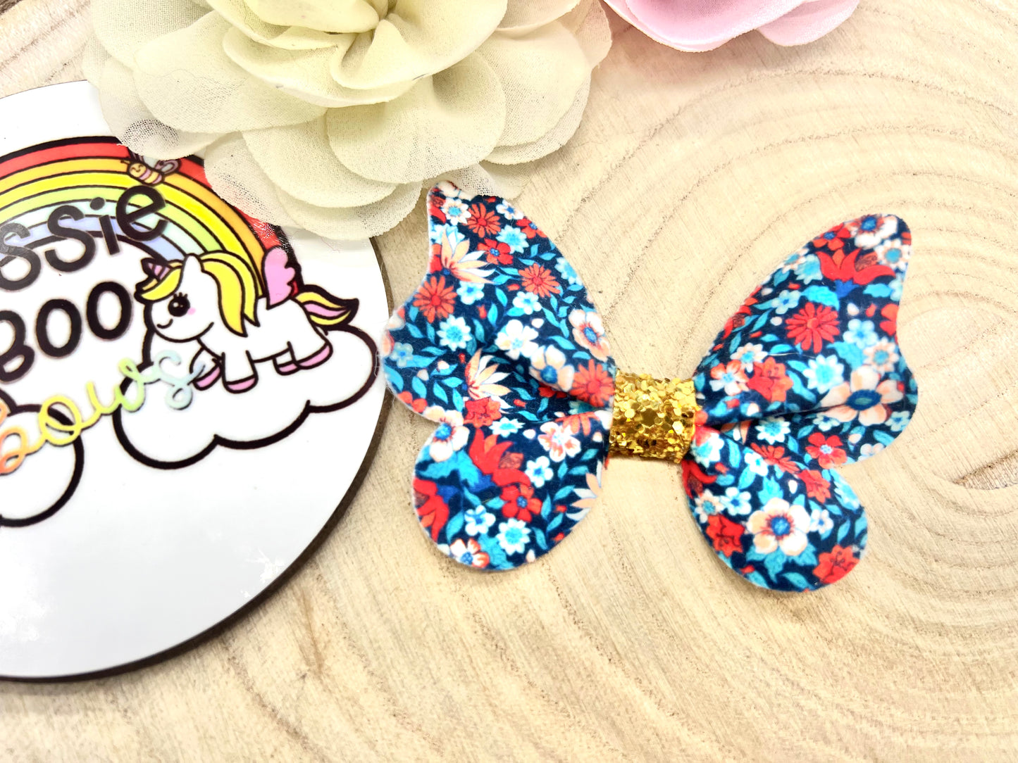 Royal floral butterfly accessory 3”