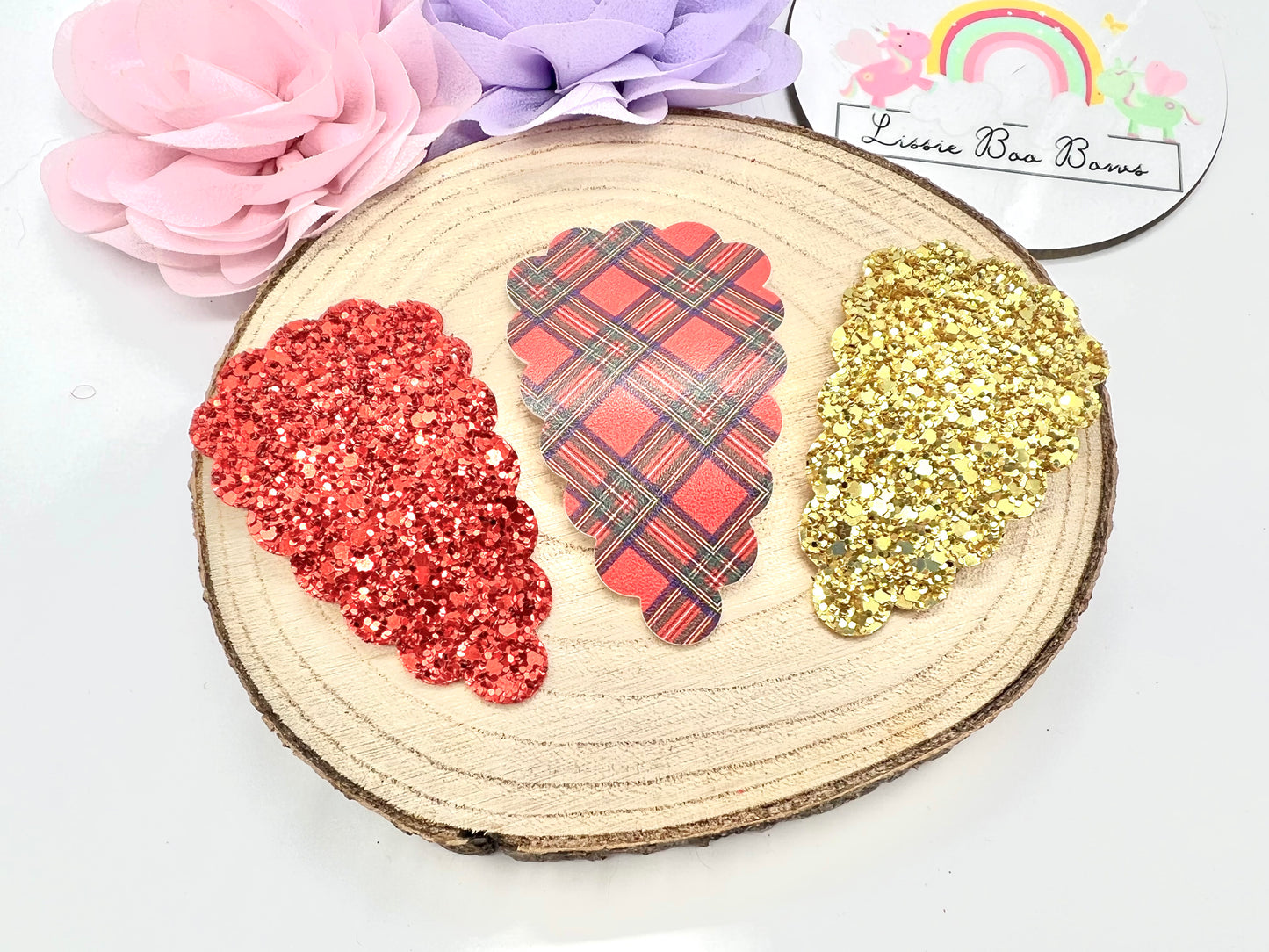 Set of three Christmas hair clips