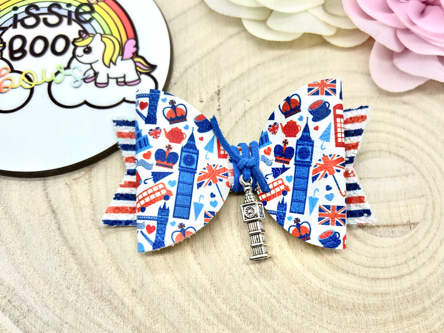 London Big Ben hair bow 3.5”