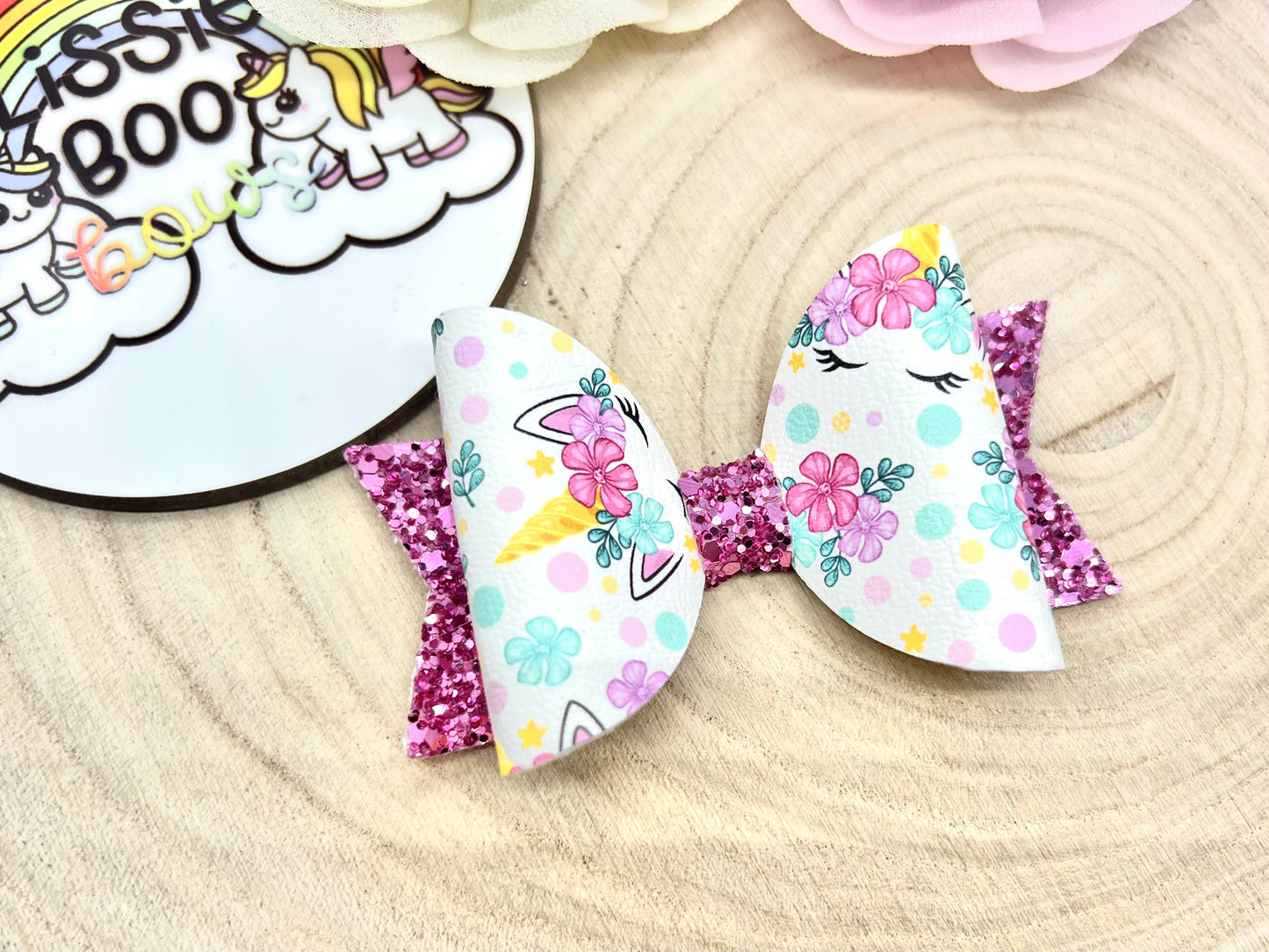 3.5” Unicorn hair bow