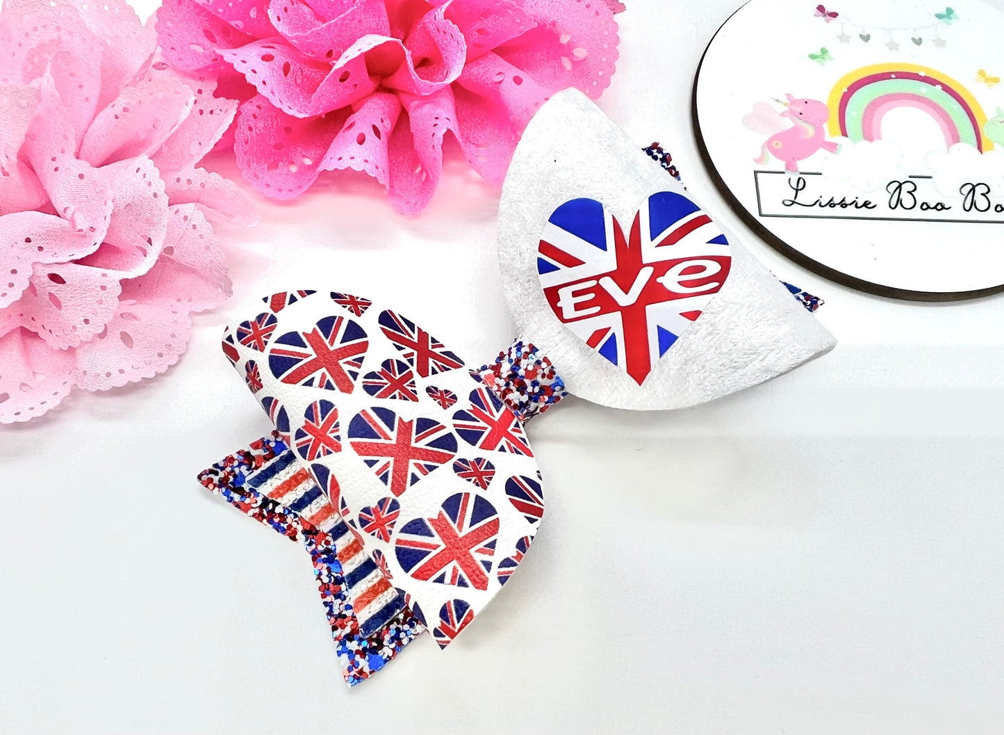 4” Personalised Union Jack hair bow