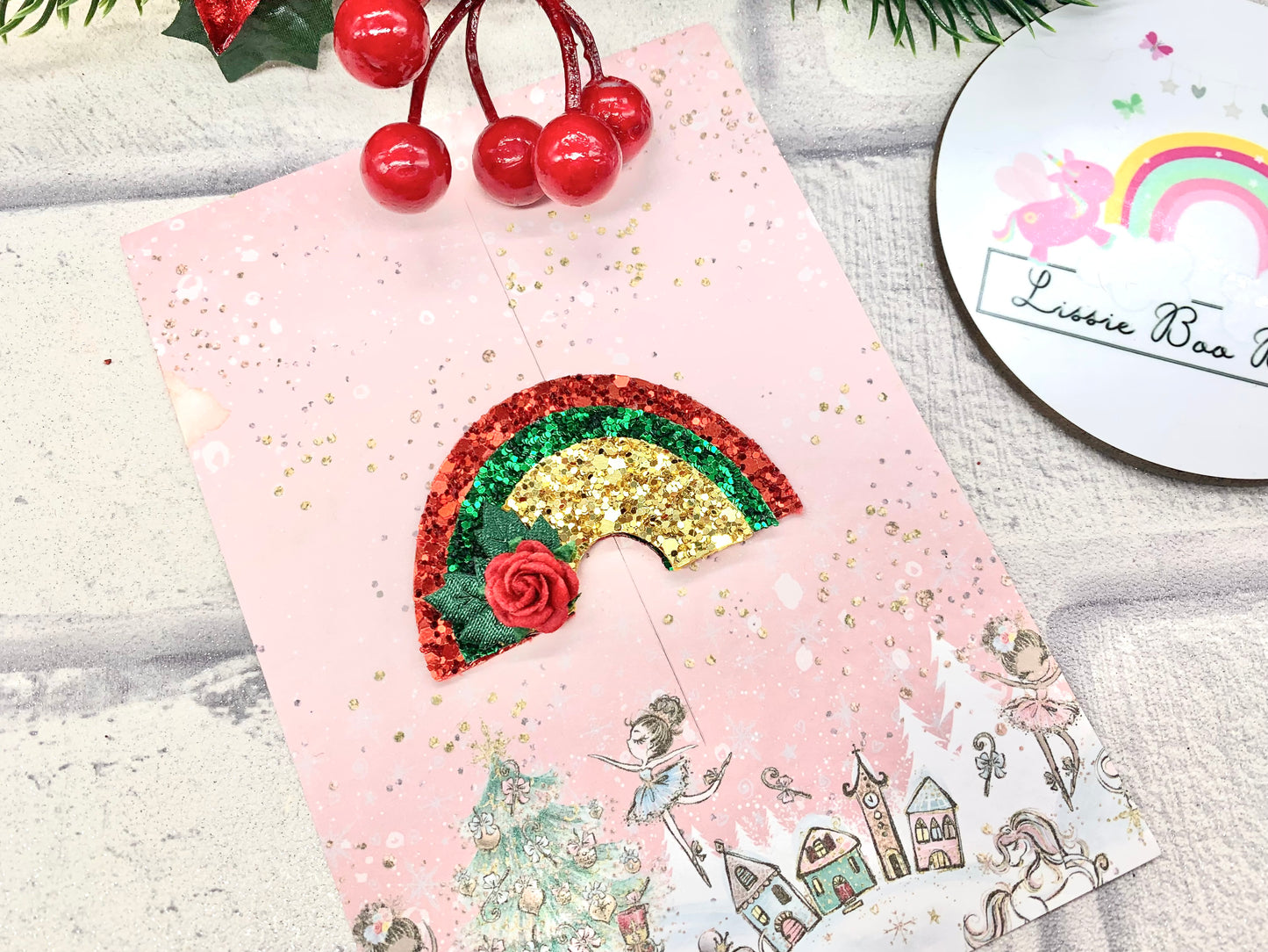 Christmas rainbow hair accessory