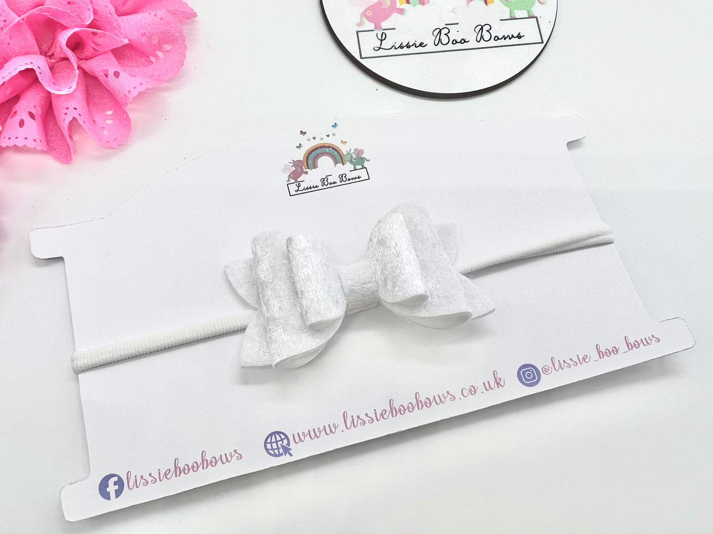 Velvet hair bow 3.5”- all colours & finishes available