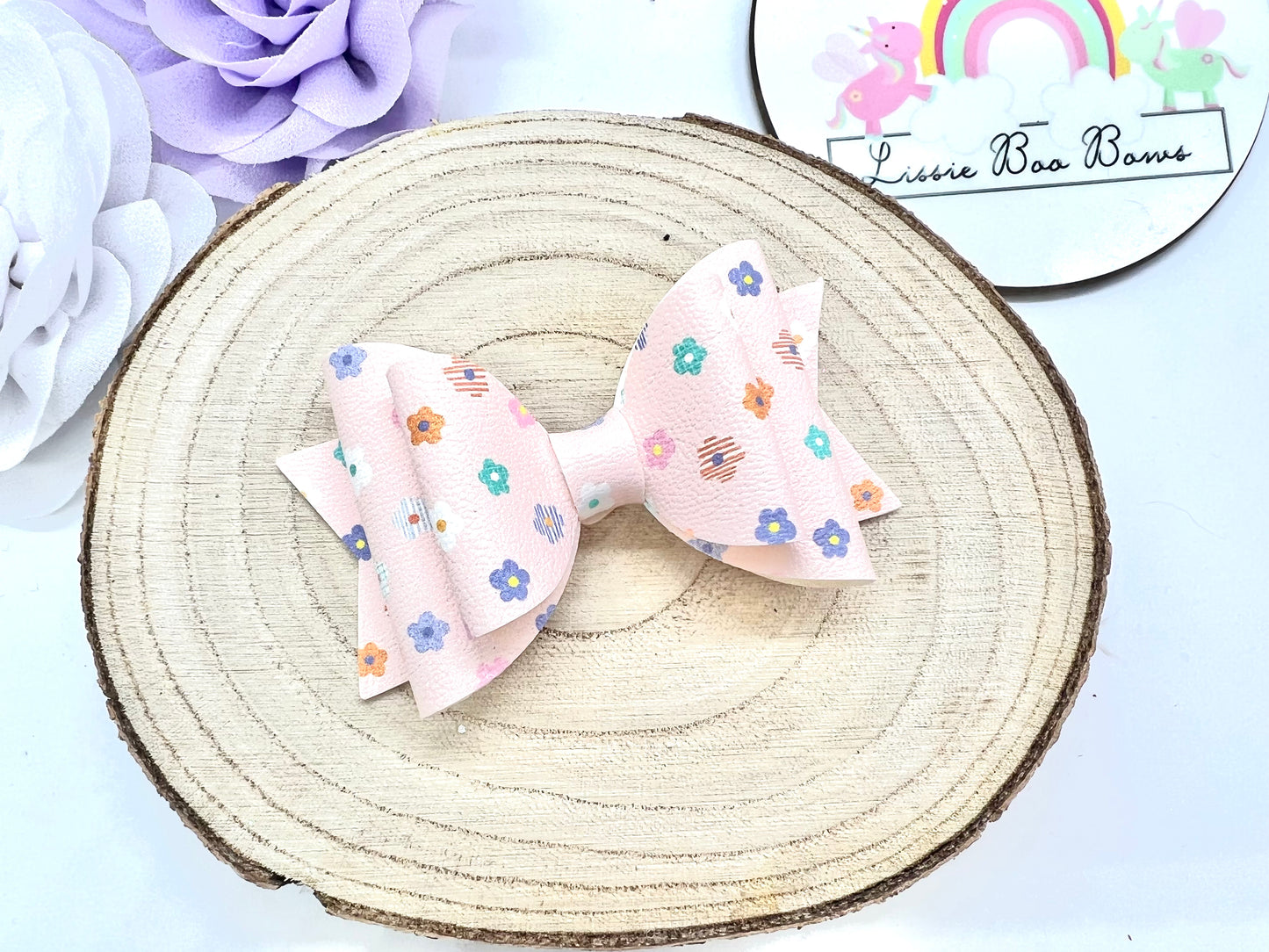 3.5” Cute floral hair bow