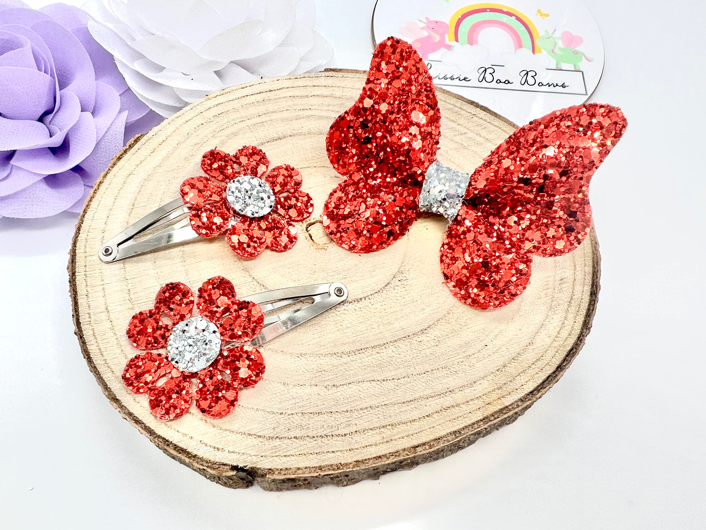 School hair bow set - all colours available