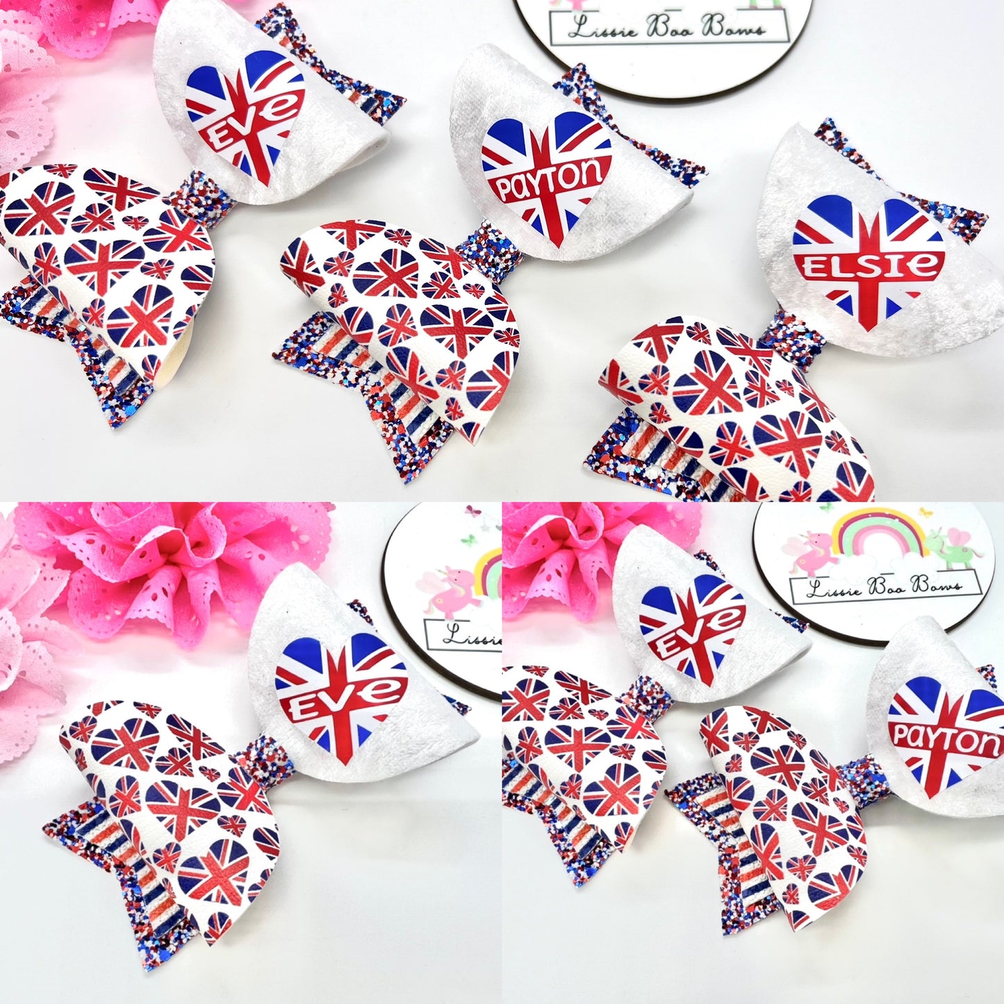 4” Personalised Union Jack hair bow