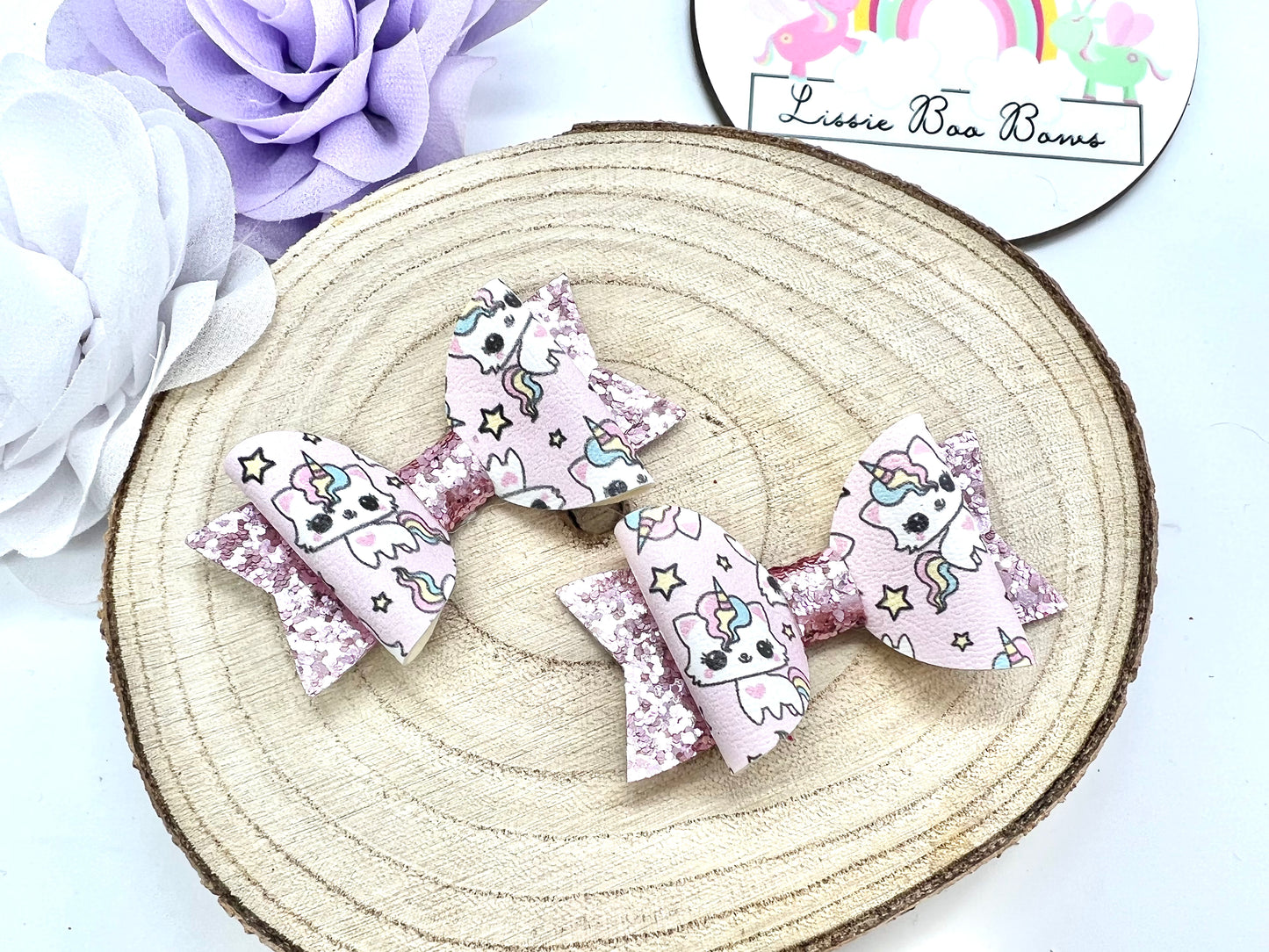 2.5” Caticorn piggytail bows