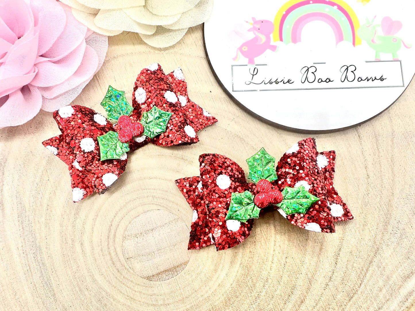 Holly polka dot piggytail set
