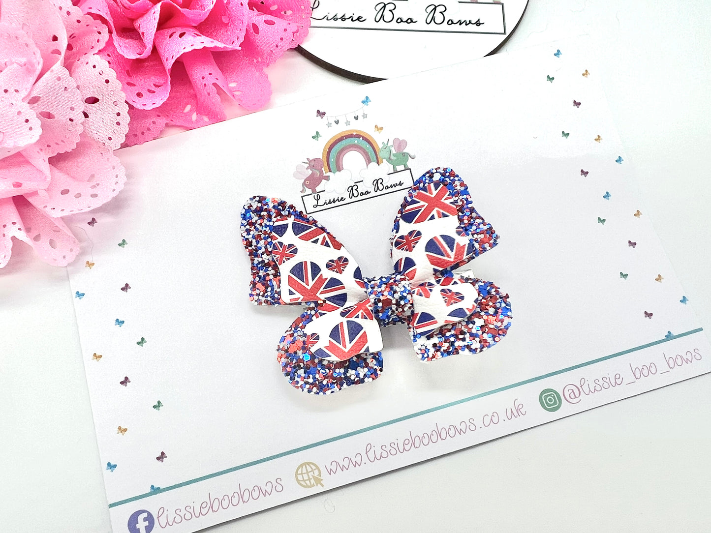 Union Jack butterfly accessory - multiple colour option available