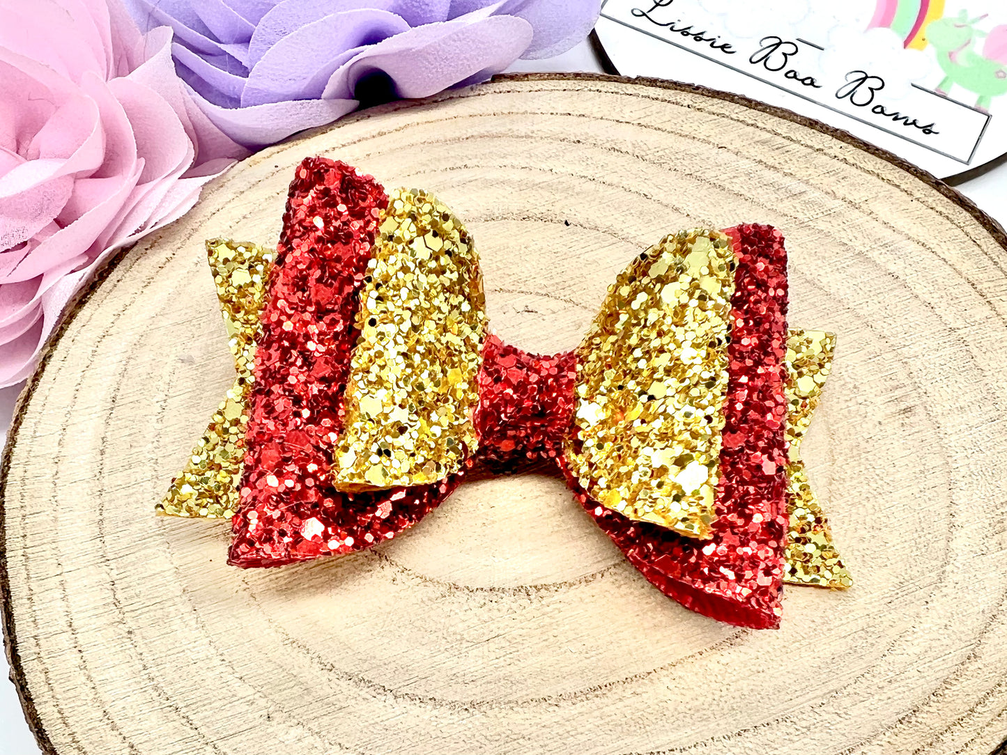 Christmas hair bow 3.5”