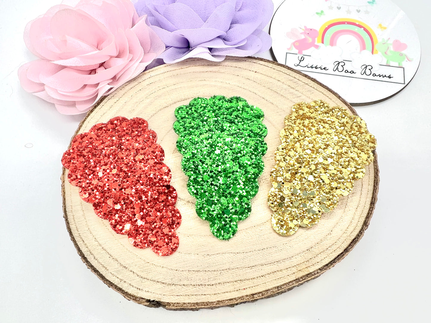 Set of three Christmas hair clips