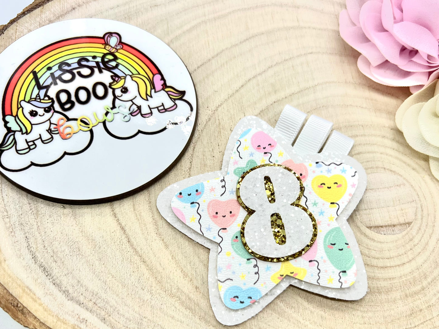 Balloons Star shaped birthday badge