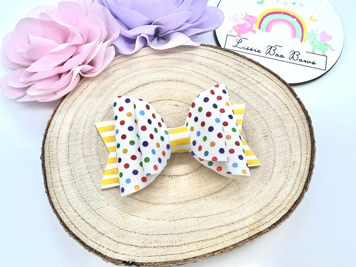 3.5” dotty hair bow