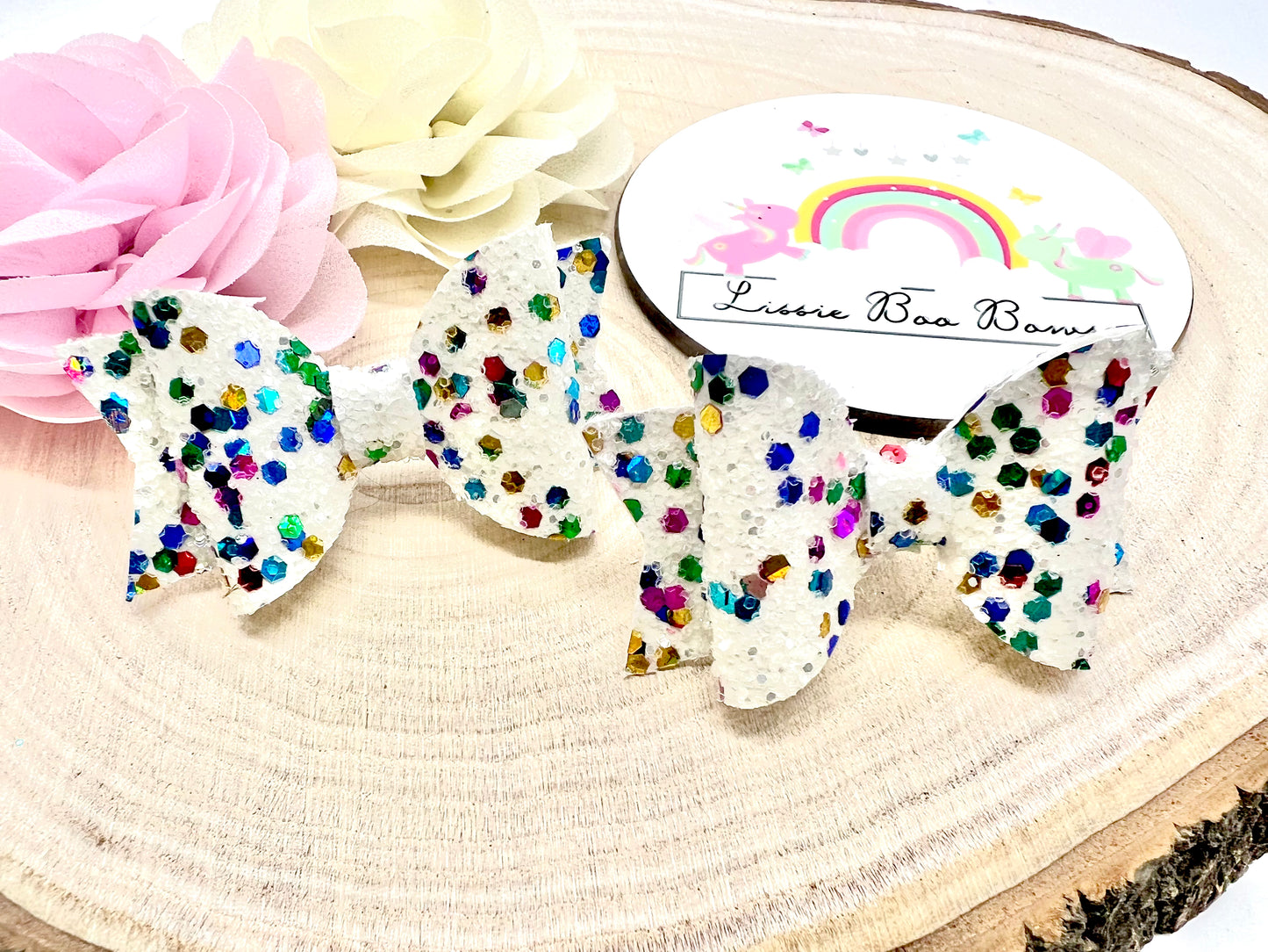 Christmas lights dotty glitter piggytail bows