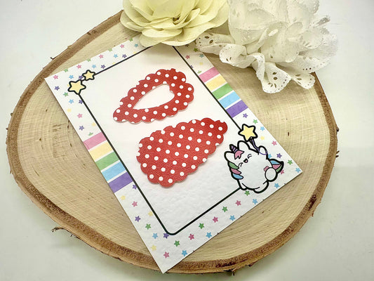 Set of two polka dots 5cm snap clips  - all colours can be ordered