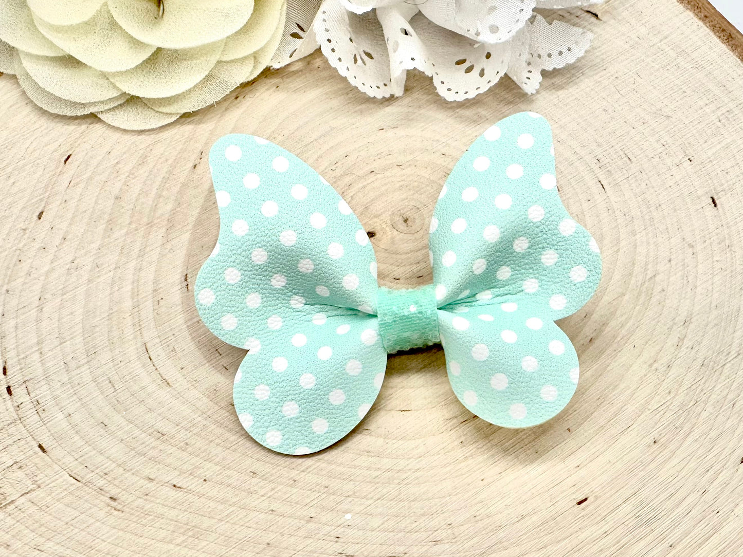 3” pastel polka dot butterfly accessory - sold individually