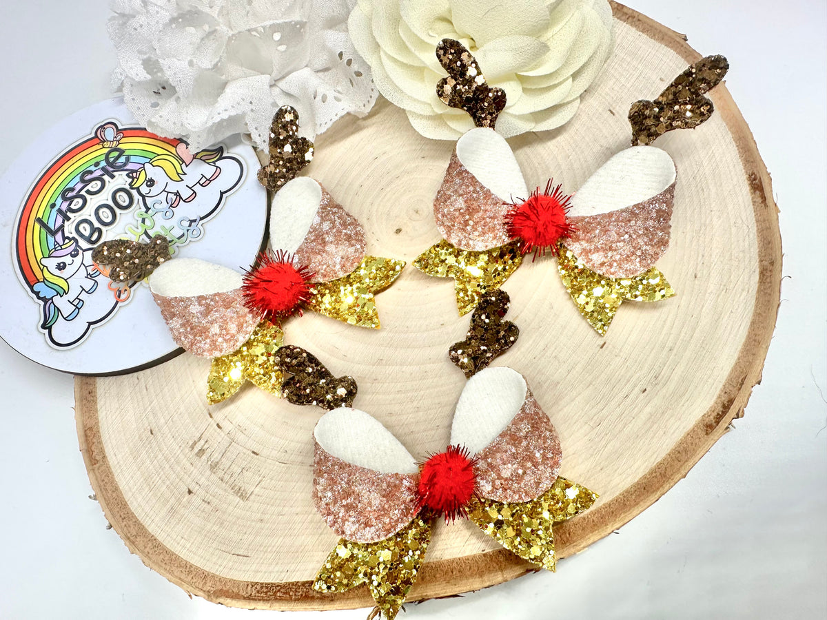 2.5” reindeer fancy hair bow - one supplied