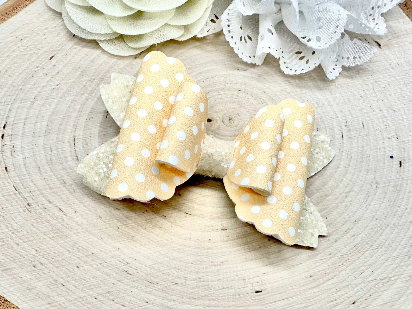 3.5” pastel polka dot rhaya hair bow - sold individually