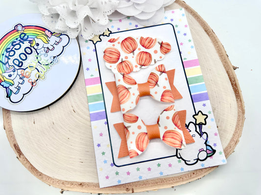 2.5” pumpkins piggytail & clip set