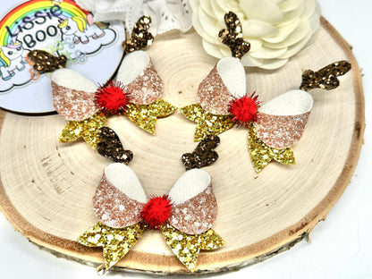 2.5” reindeer fancy hair bow - one supplied