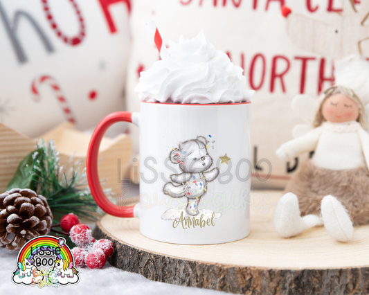 Christmas dancing polar bear mug
