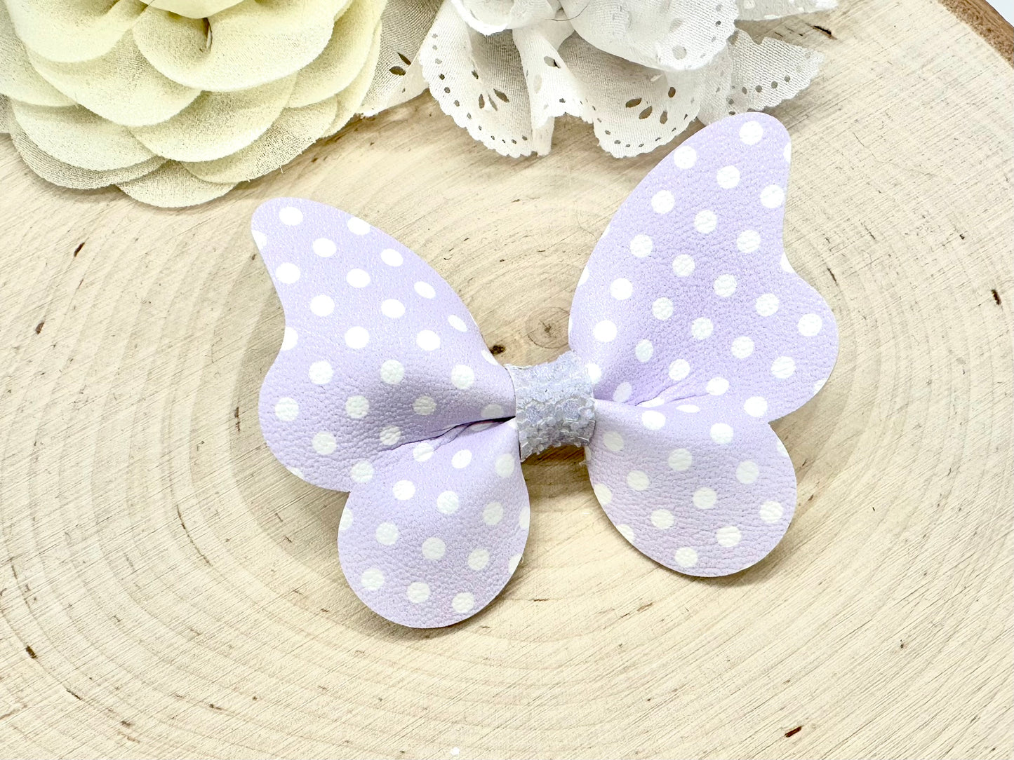 3” pastel polka dot butterfly accessory - sold individually