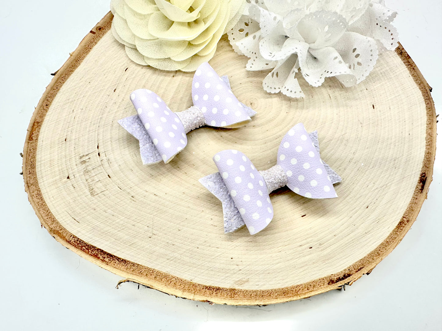 2.5” pastel polka dot piggytail set - sold individually