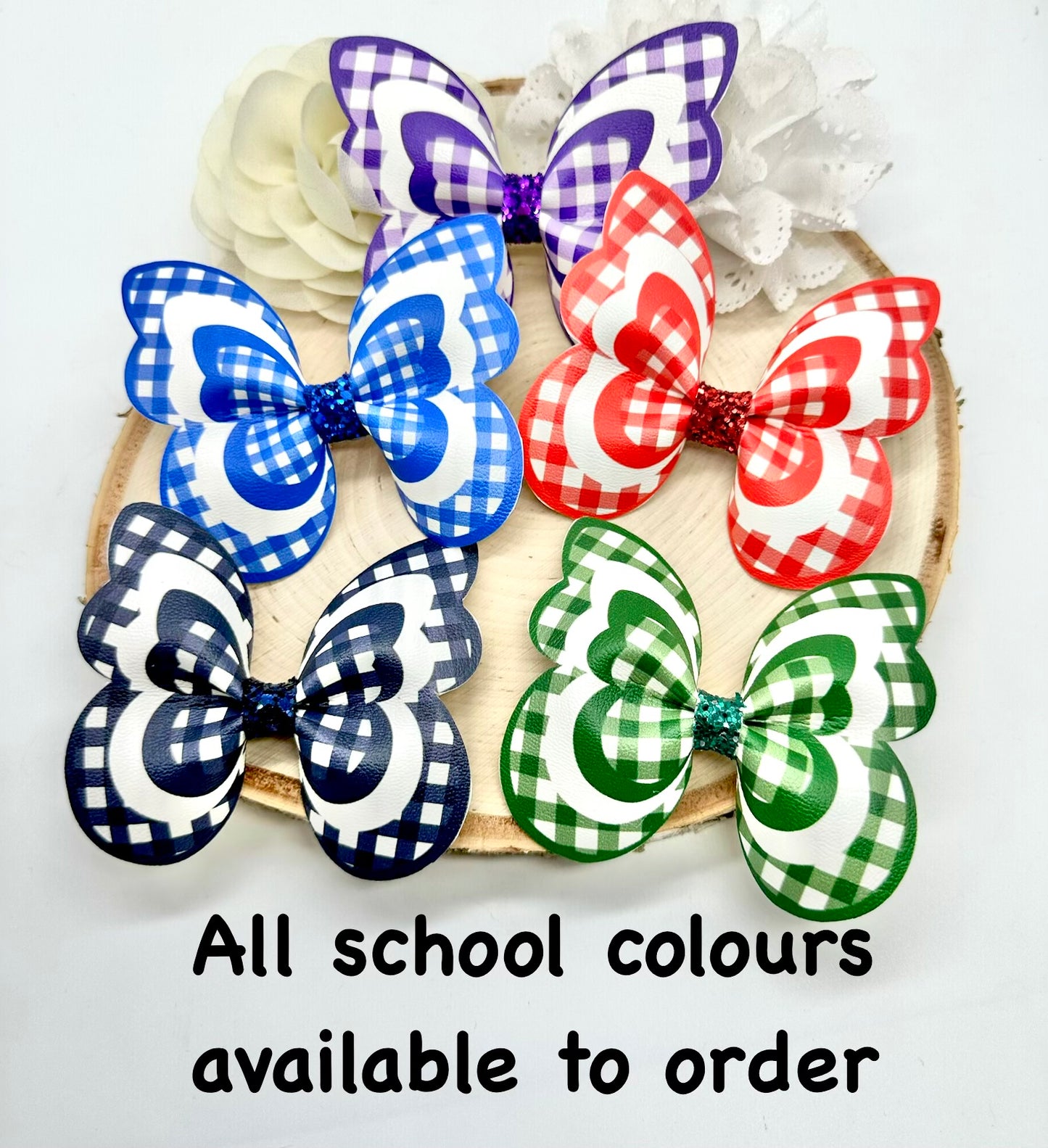 Gingham butterfly hair accessories - all colours can be ordered - sold individually