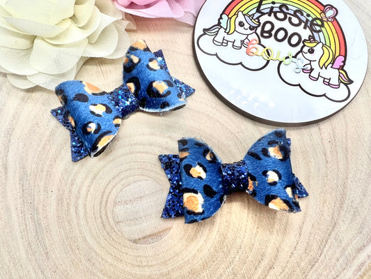 2.5” animal print piggytail bows