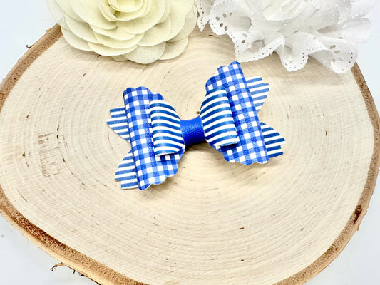 3.5” gingham and stripes school rhaya hair bow - all colours can be ordered