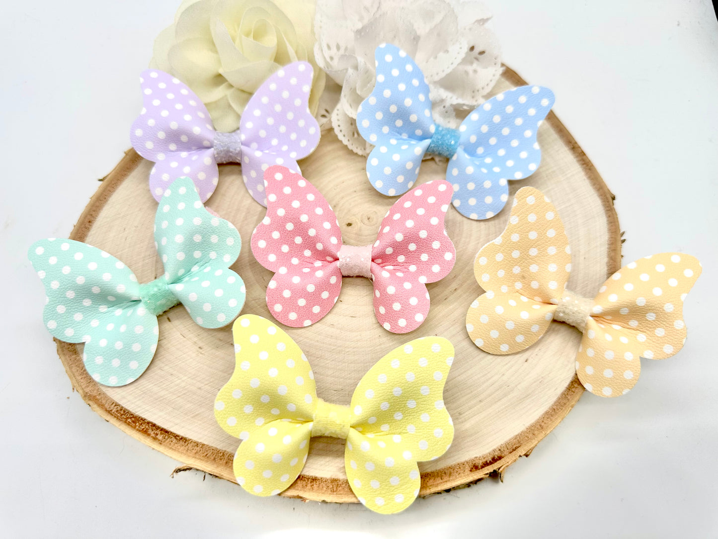 3” pastel polka dot butterfly accessory - sold individually