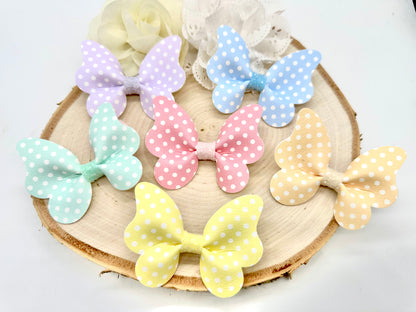 3” pastel polka dot butterfly accessory - sold individually