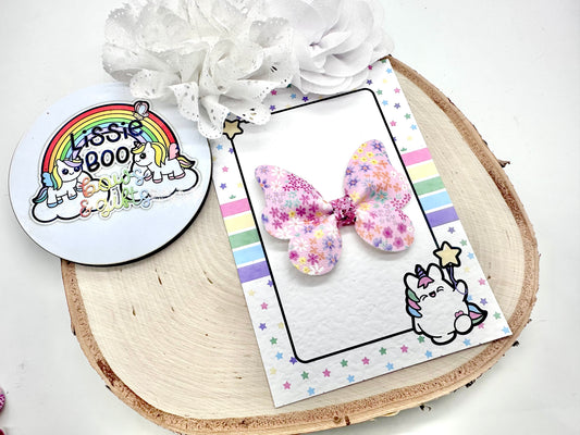 3” floral pinch butterfly accessory
