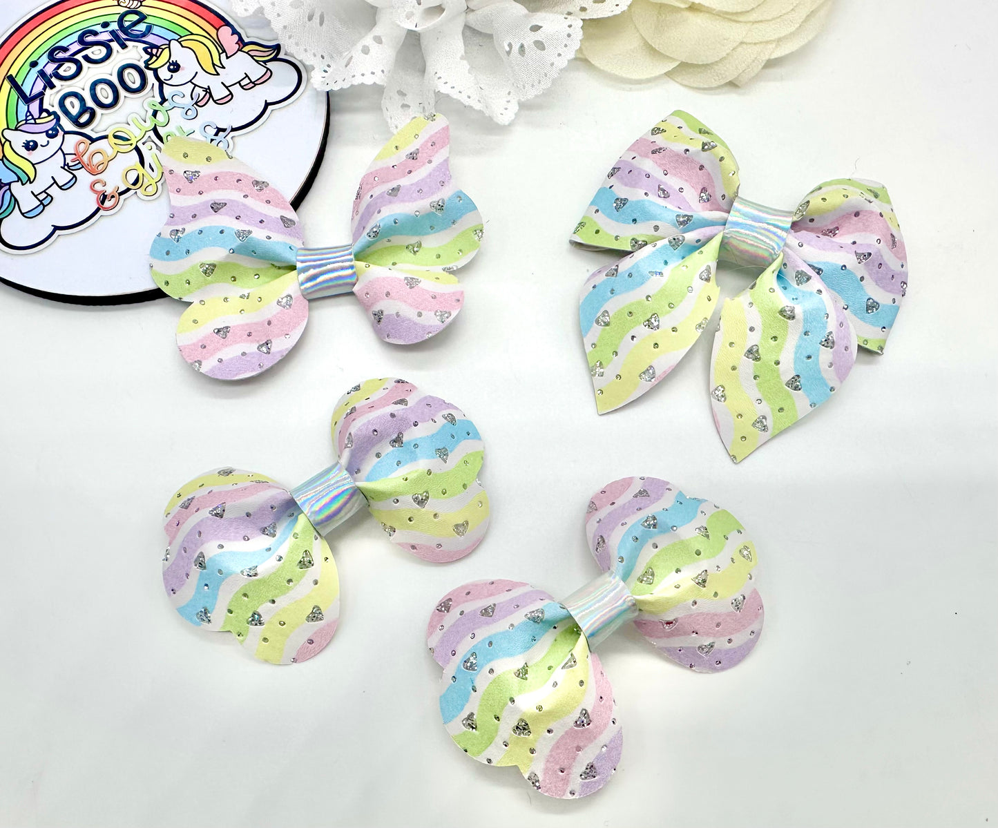 Pastel rainbows hair accessories - sold individually