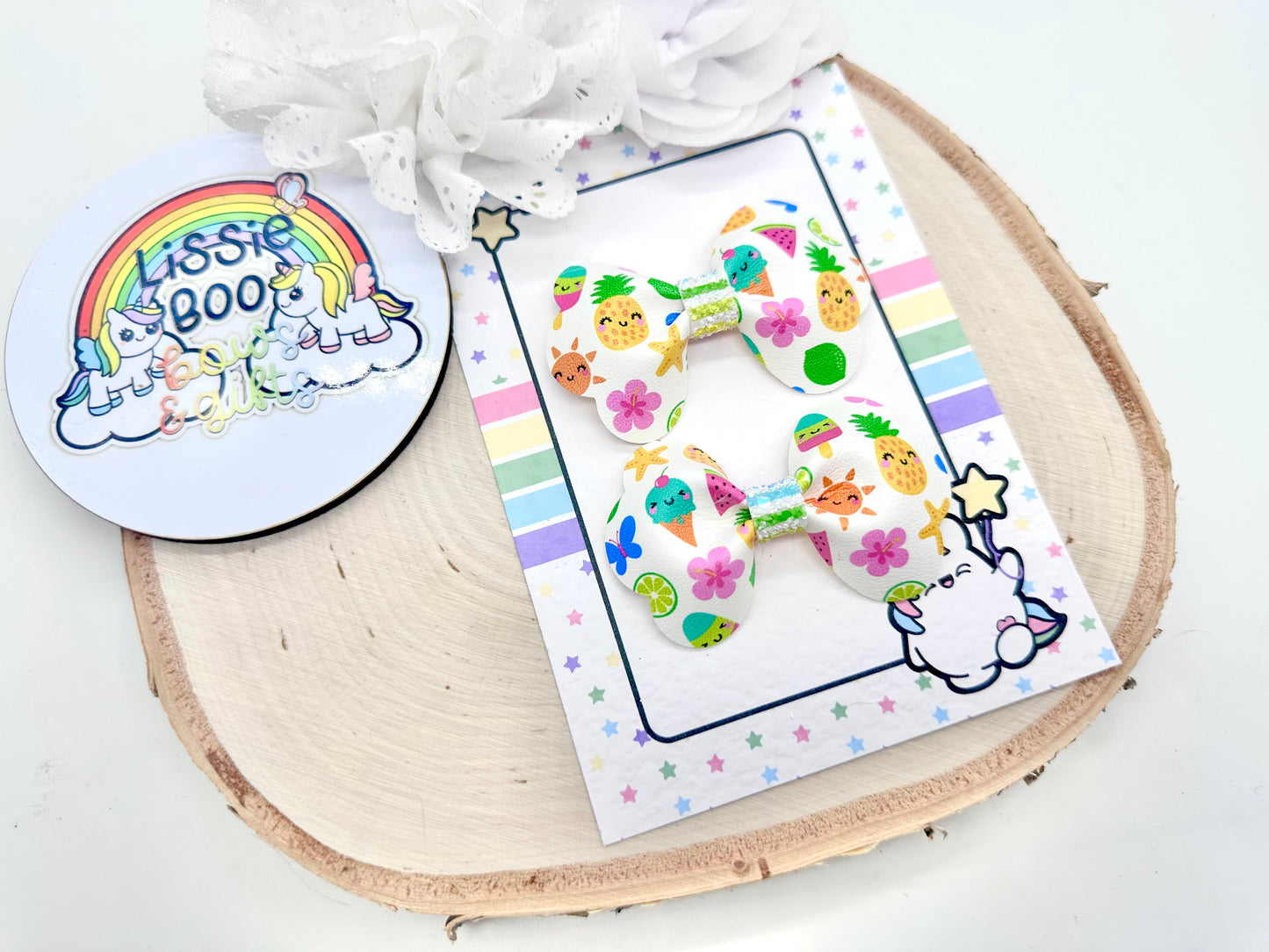 3” summer pinch piggytail set