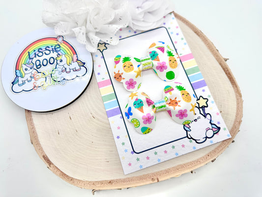 3” summer pinch piggytail set