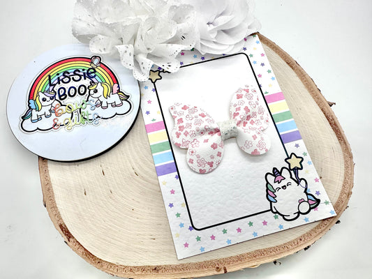 3” floral pinch butterfly accessory