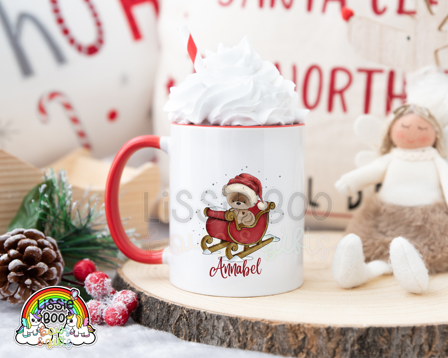 Christmas Bear Sleigh mug