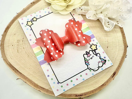 3.5” hearts school rhaya hair bow - all colours can be ordered