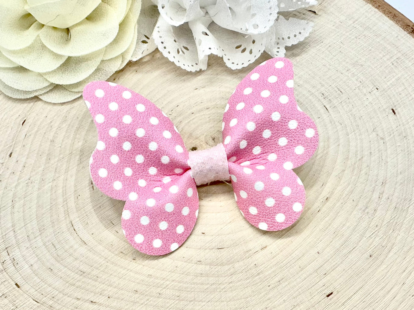 3” pastel polka dot butterfly accessory - sold individually