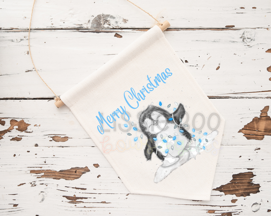 Blue Penguin Christmas Pennant