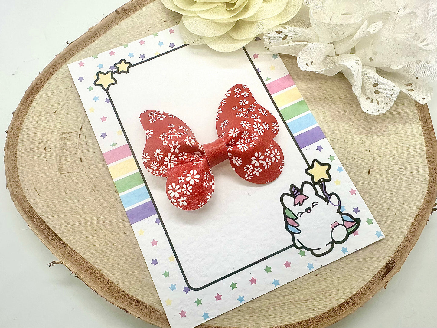 3” ditsy floral butterfly school hair accessory - all colours can be ordered