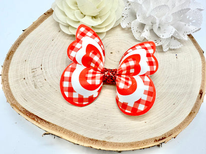 Red Gingham butterfly hair accessories - sold individually