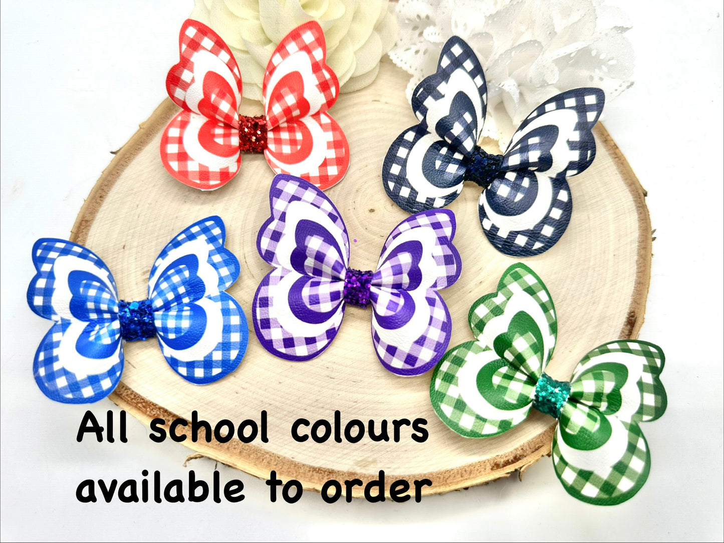Gingham butterfly hair accessories - all colours can be ordered - sold individually
