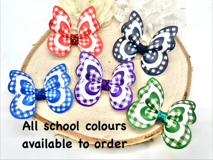 Gingham butterfly hair accessories - all colours can be ordered - sold individually