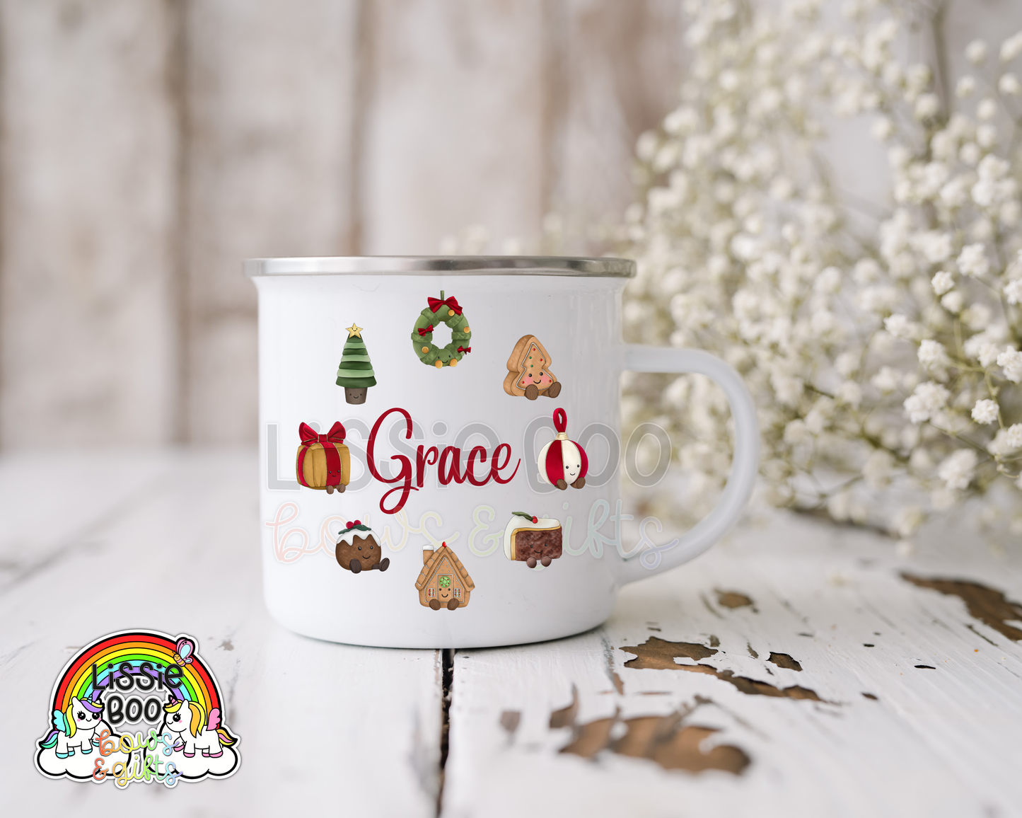 Christmas Cute Cuddles enamel mug